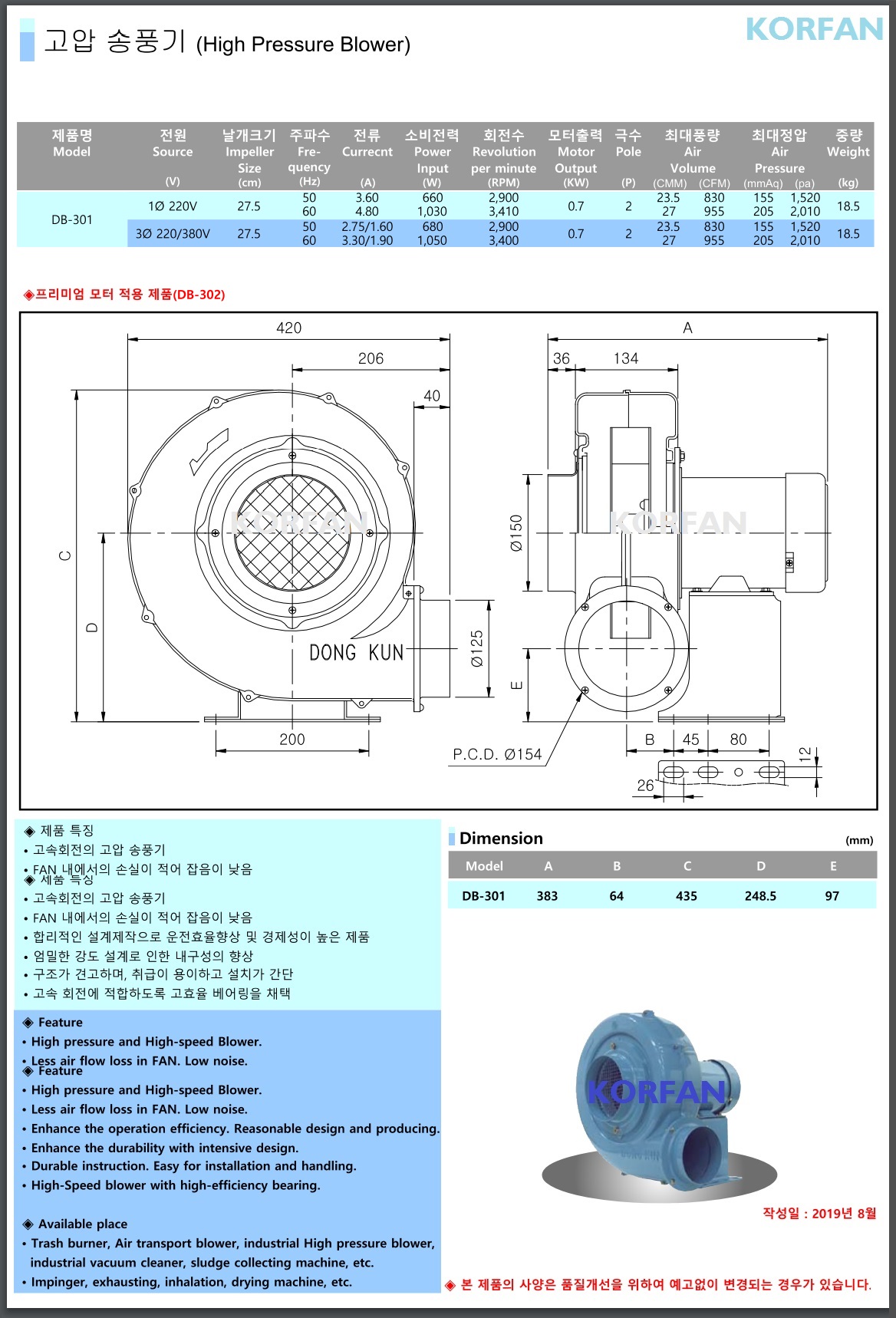 KORFAN-ban ve DB-301